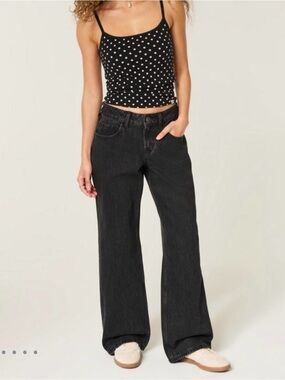 NWT Hollister Co Women’s Black Low Rise Baggy Jeans Sz 4 L / W27 L32